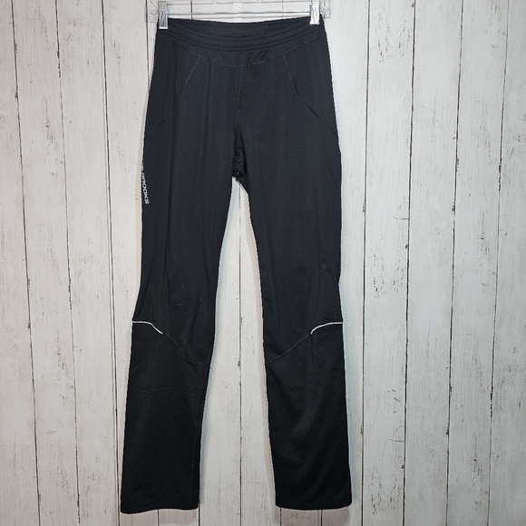 Brooks Black Vapordry Running Leggings Sweatpants Women’s Size Small Zip Ankles. - Picture 1 of 13